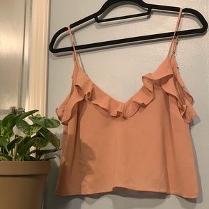 flowy crop top// pastel pink